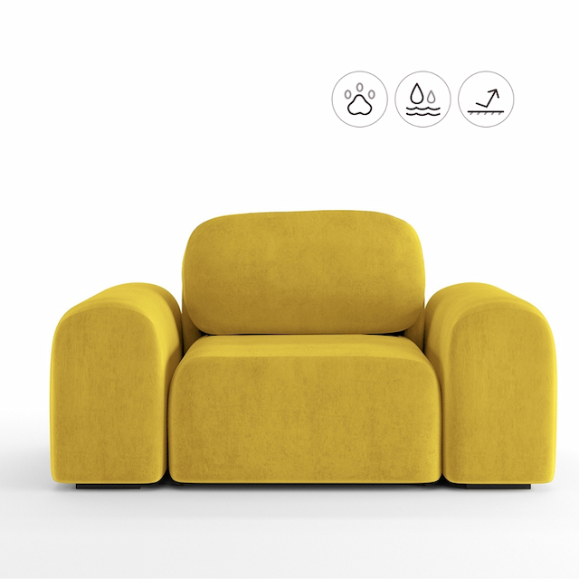 Кресло Мастерфабрик Эмека Saga yellow ткань рогожка