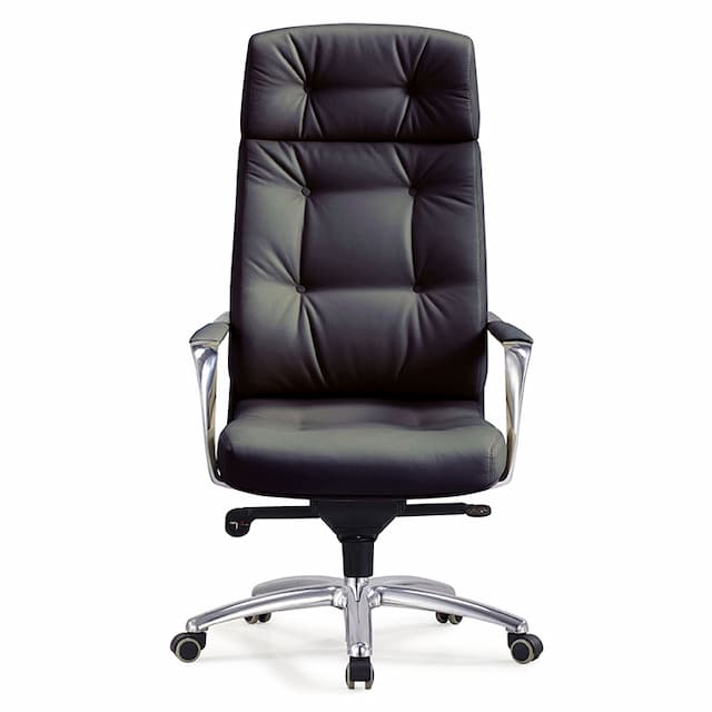 Кресло руководителя Бюрократ DAO черный кожа крестов. алюминий