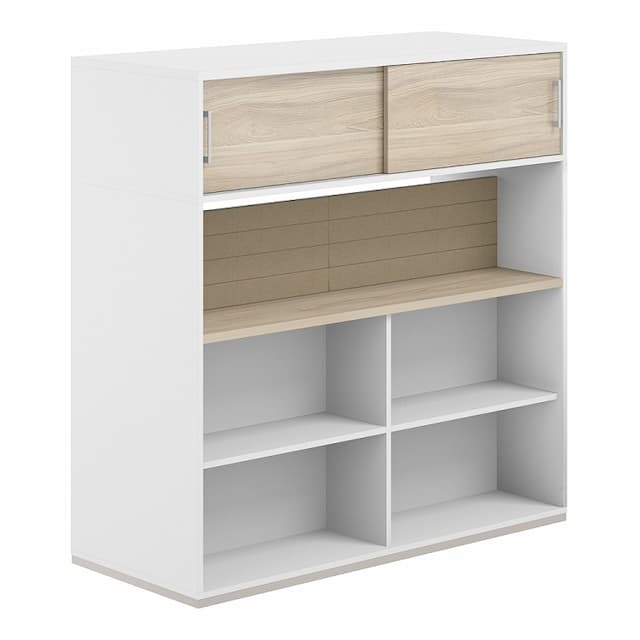 Стеллаж-комбо 1638 двухсторонний Norden Allegro AG.256.220.656.BG с антресолью и с экраном тканевым низким