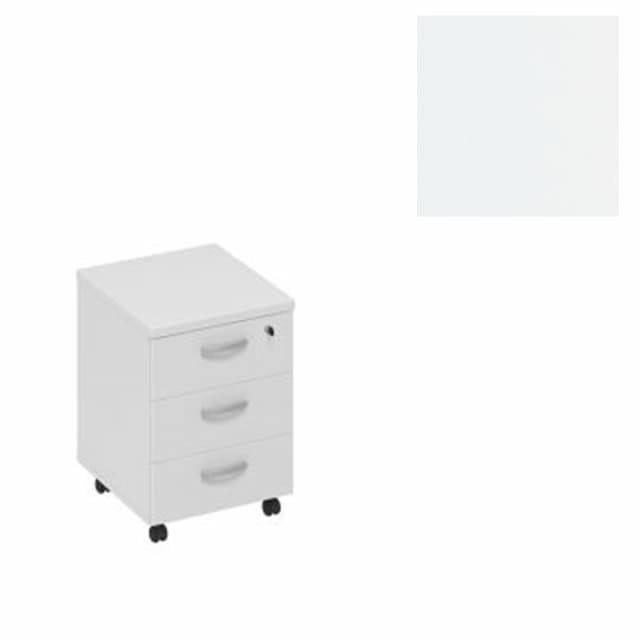Тумба выкатная 3-ящичная с центральным замком Юнитекс А4 (42x45x57) А4 212 БП белый премиум