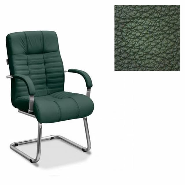 Кресло Юнитекс Атлант HSX натуральная кожа с компаньоном зеленая
