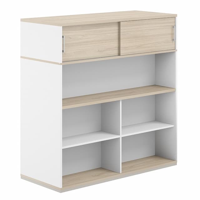 Стеллаж-комбо 1438 двухсторонний Norden Allegro AG.255.440.675.BG с антресолью и с экраном ЛДСП